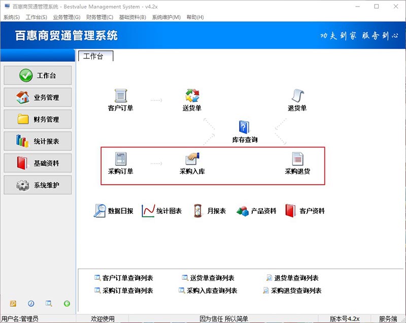 百惠商贸通管理系统采购管理